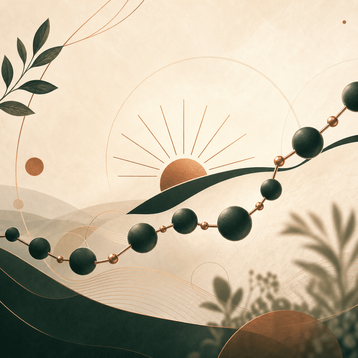 Peptide Rise botanical molecule illustration